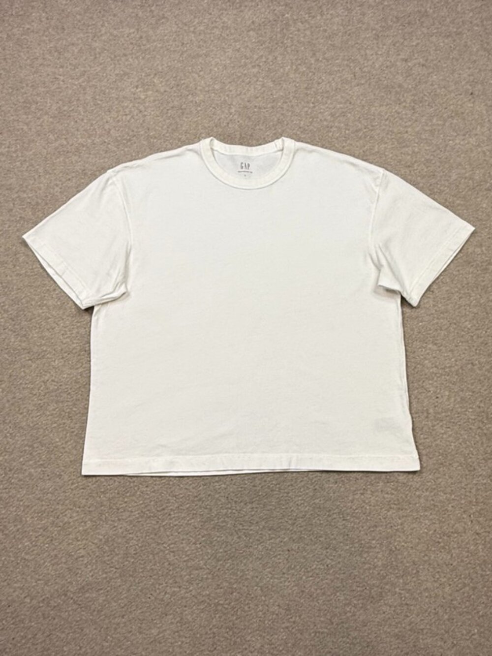 Gap Cropped T Shirt Mens Size L White Heavyweight Tee Short Sleeve